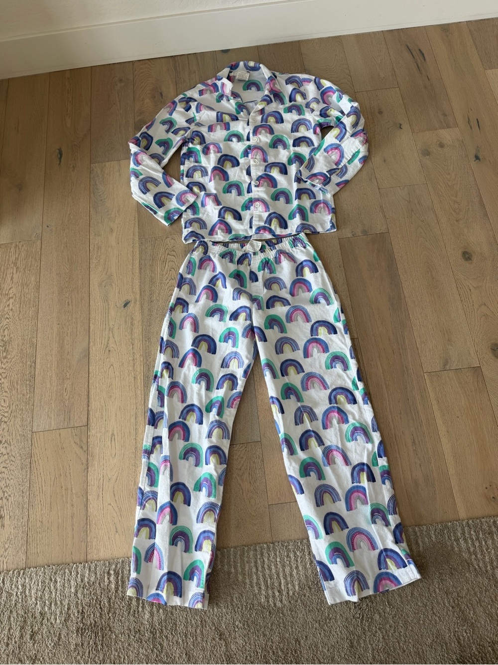 Pottery Barn Teen Rainbow Pajama Set Large